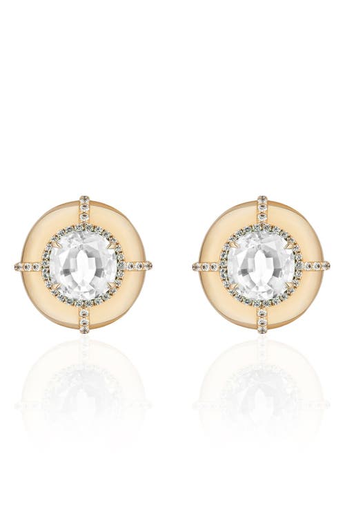 Goshwara Round Medallion Stud Earrings In Gold