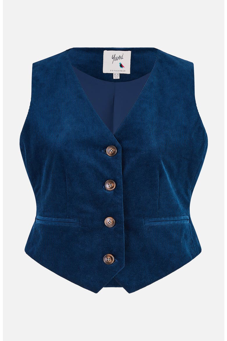 Tailored Ribbed Waistcoat, Alternate, color, Teal