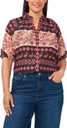 CeCe Ruffle Print Top