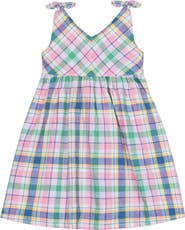 Hope & Henry Girls' Sleeveless Bow Shoulder Swing Dress, Infant