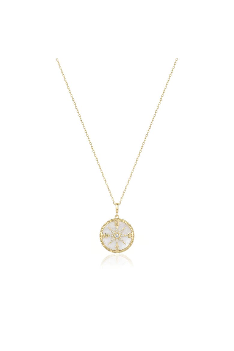 Mother of Pearl Compass Necklace, Main, color, Mother of Pearl
