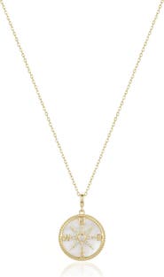 The Lovery Fine Jewelry Mother of Pearl Compass Necklace