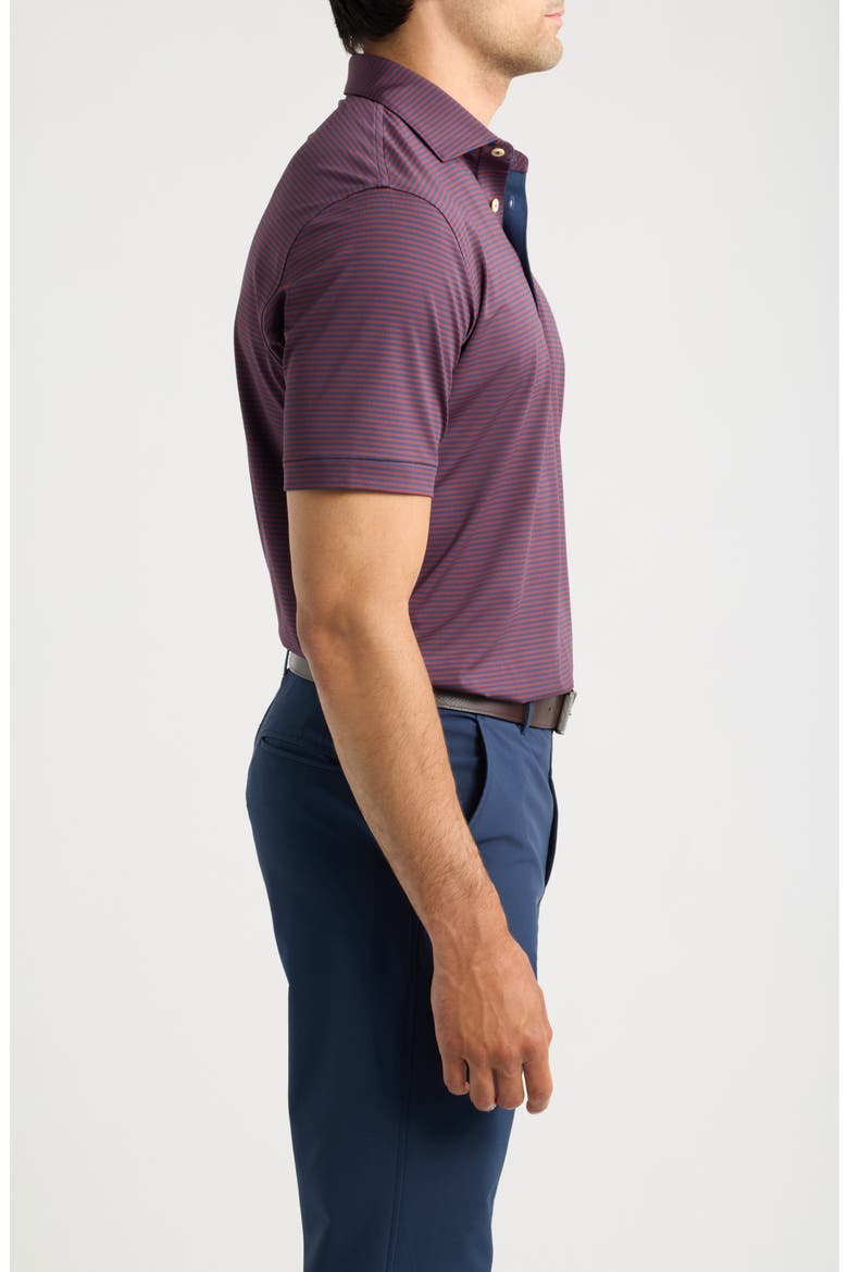 Hales Stripe Summer Comfort Performance Jersey Polo, Alternate, color, NAVY / BORDEAUX