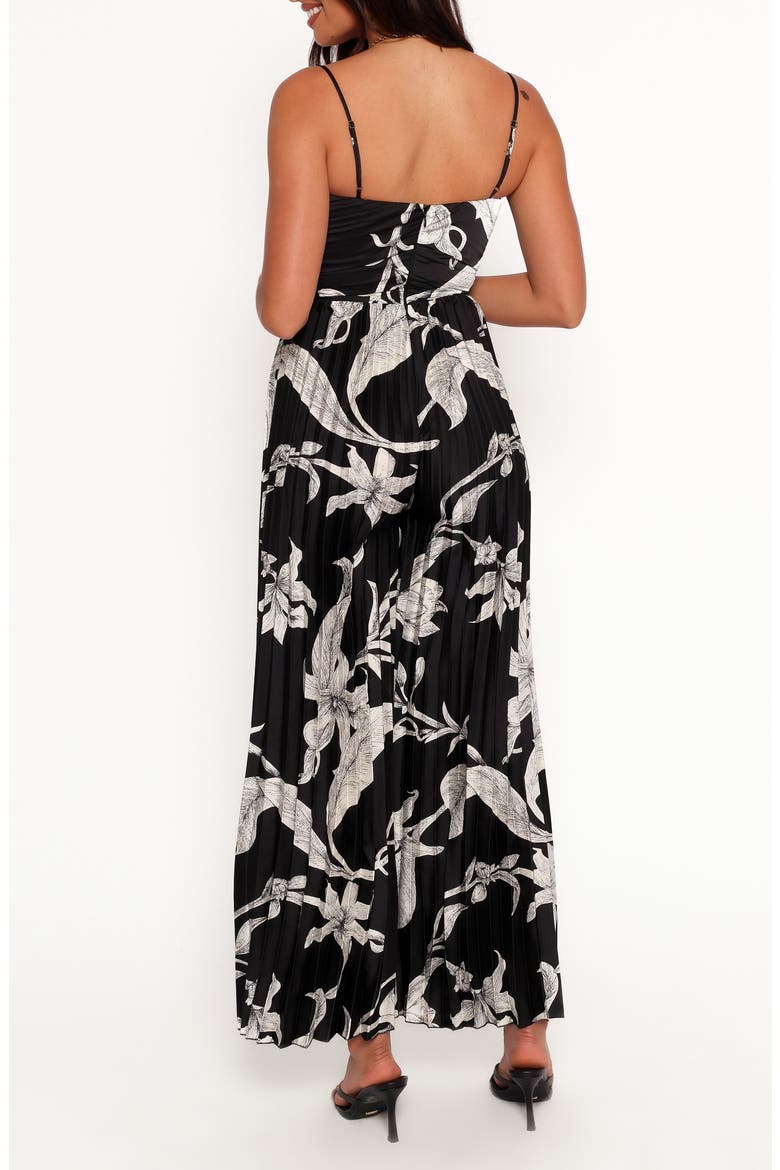 Angelique Floral Pleated Wide Leg Jumpsuit, Alternate, color, BLACK FLORAL