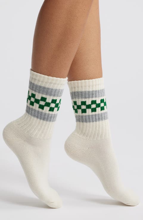 The Check Retro Stripe Crew Socks