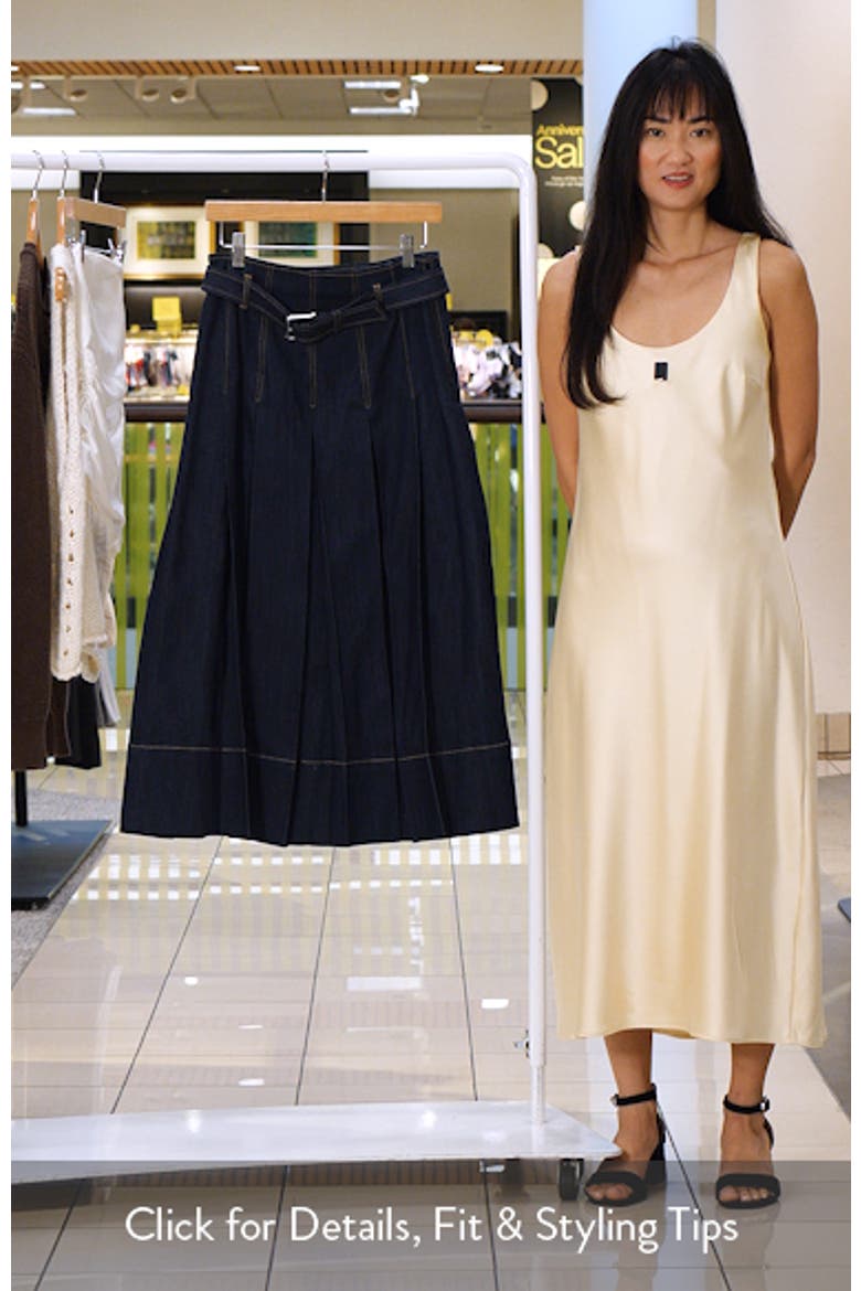 Rylee Pleated Denim Midi Skirt video
