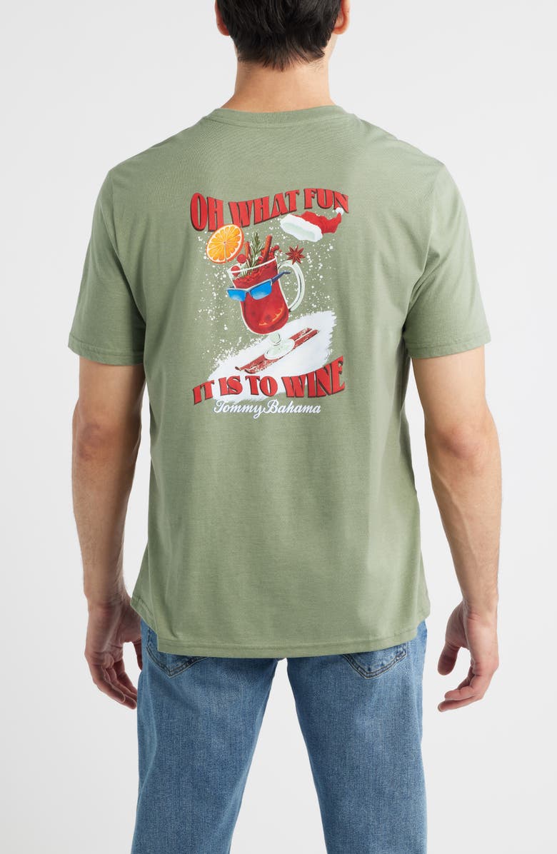 Tommy Bahama Oh What Fun It Is To Wine Graphic T-Shirt, Alternate, color, Dusty Sage Heather
