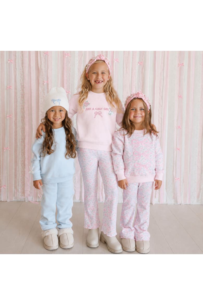 Blue Bow Patch Beanie (little Kid & Big Kid), Alternate, color, Ivory