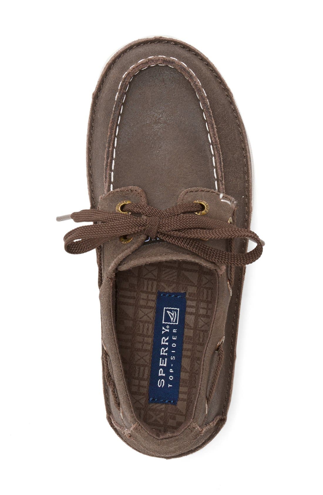 Kids 'Cruz' Boat Shoe, Alternate, color, BROWN LEATHER