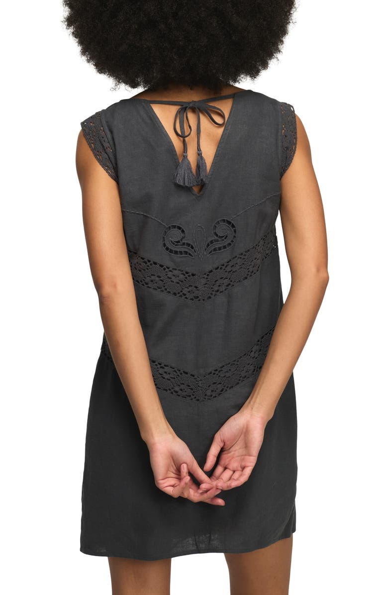 Lucky Brand Schiffli Linen Blend Shift Dress, Alternate, color, Ombre Blue