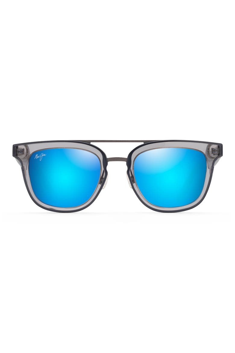 Relaxation Mode 49mm Polarized Square Sunglasses, Main, color, DOVE GREY/ BLUE HAWAII