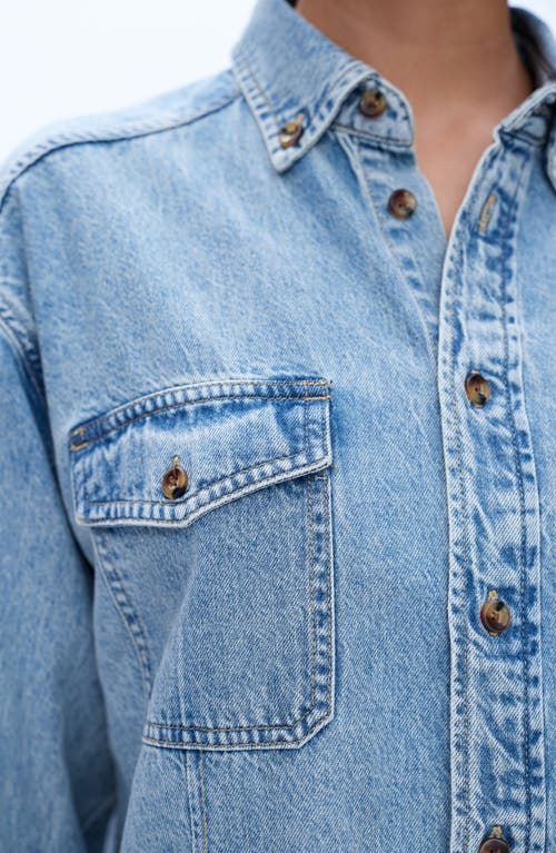 Bayeas Oversize Denim Button-up Shirt In Blue