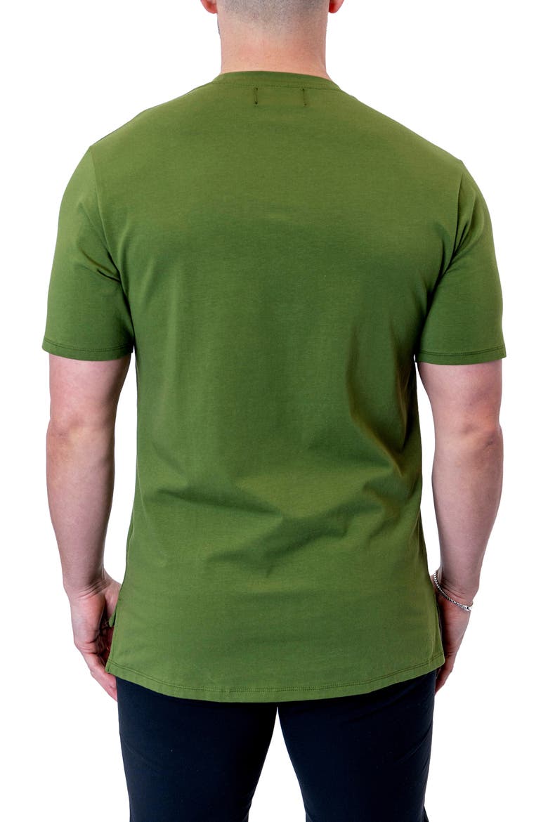Stamped Green Logo Stretch Cotton T-Shirt, Alternate, color, GREEN