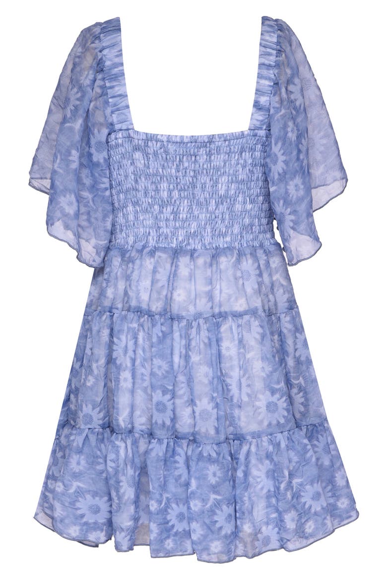 Kids' Tiered Dress, Alternate, color, BLUE MULTI