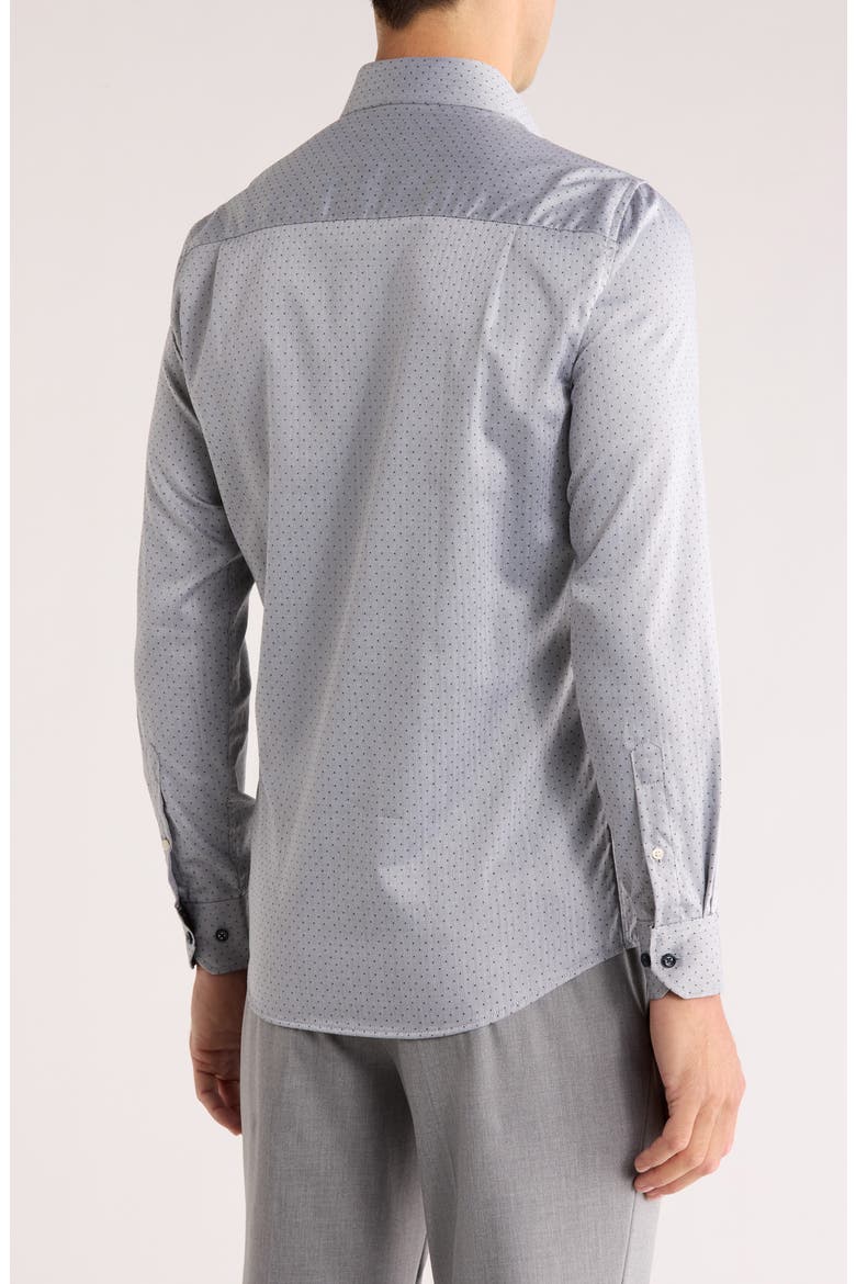 Slim Fit Geometric Print Dress Shirt, Alternate, color, GREY
