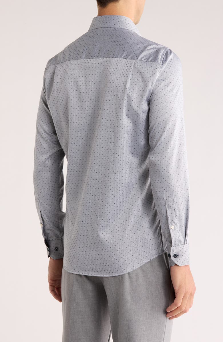 Duchamp Slim Fit Geometric Print Dress Shirt, Alternate, color, Grey