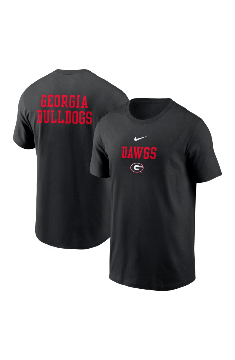 Nike Men's Nike Black Georgia Bulldogs 2-Hit Stacked T-Shirt, Main, color, Black