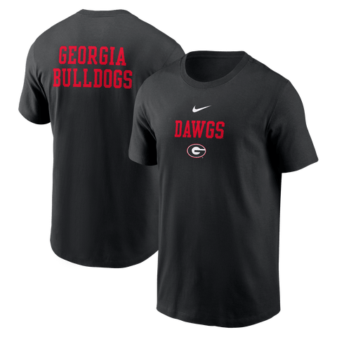 Men's Nike Black Georgia Bulldogs 2-Hit Stacked T-Shirt