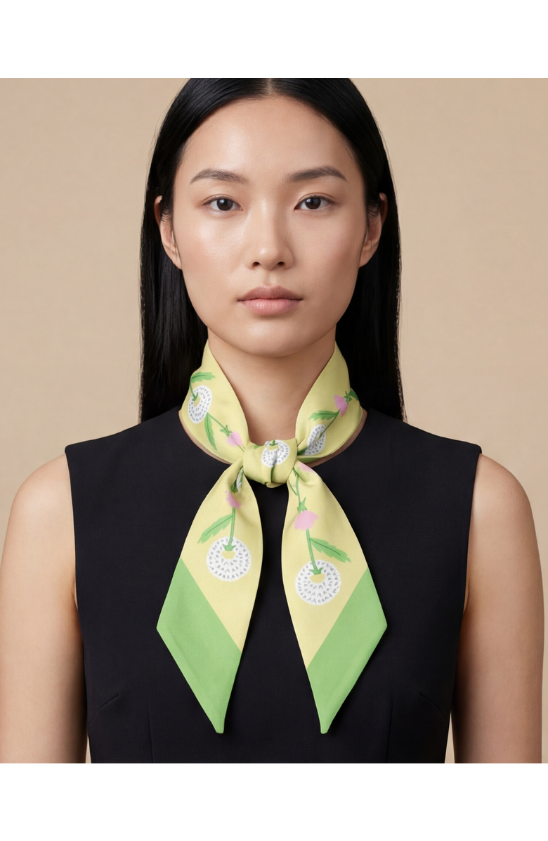 Centinelle Dandelion Twilly Ribbon Scarf, Alternate, color, Yellow