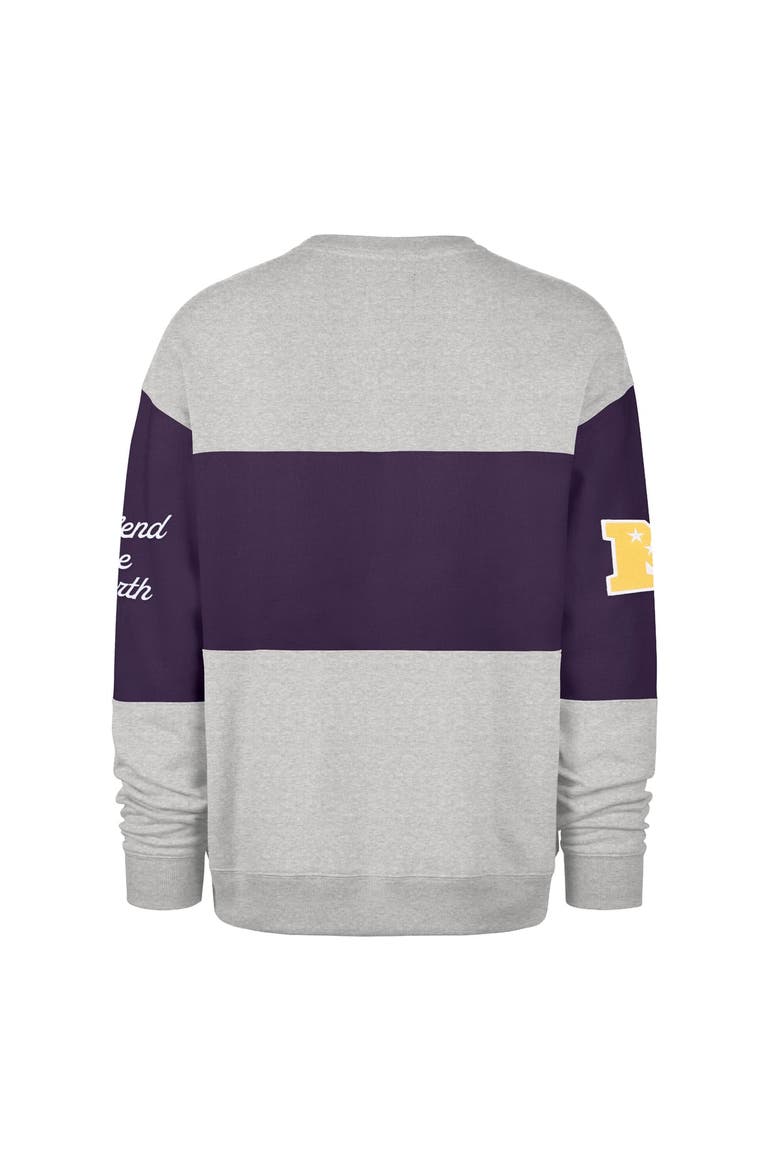 Men's '47 Purple/Heather Gray Minnesota Vikings Blockfield Maximalist Sweatshirt, Alternate, color, Purple