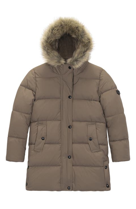 Kids' Expedition Faux Fur Trim Hooded Puffer Coat (Big Kid)