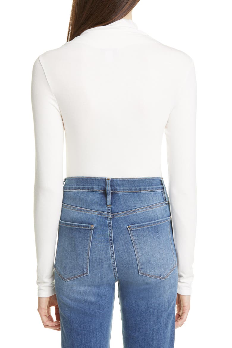 Asymmetric Mock Neck Top, Alternate, color, IVORY CLOUD
