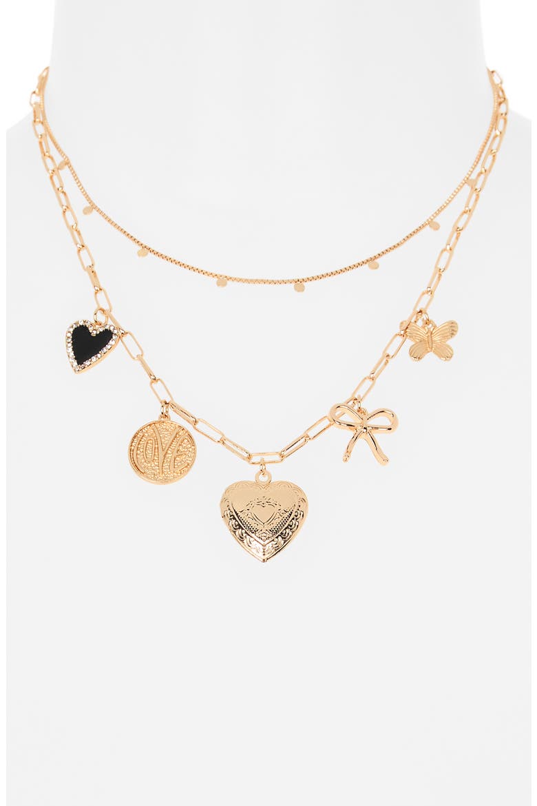 Pretty Charm Necklace, Alternate, color, GOLD