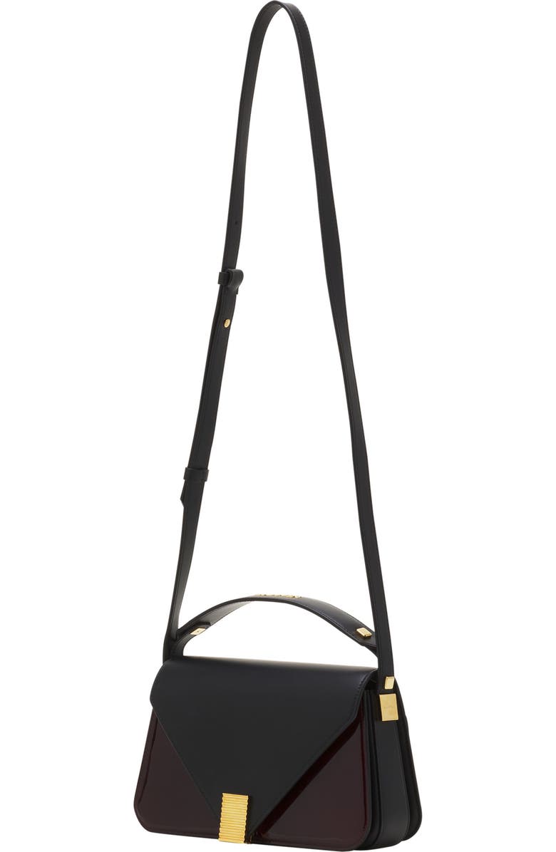 Lanvin Concerto Arpege Patent Leather Bag, Alternate, color, Black/Burgundy