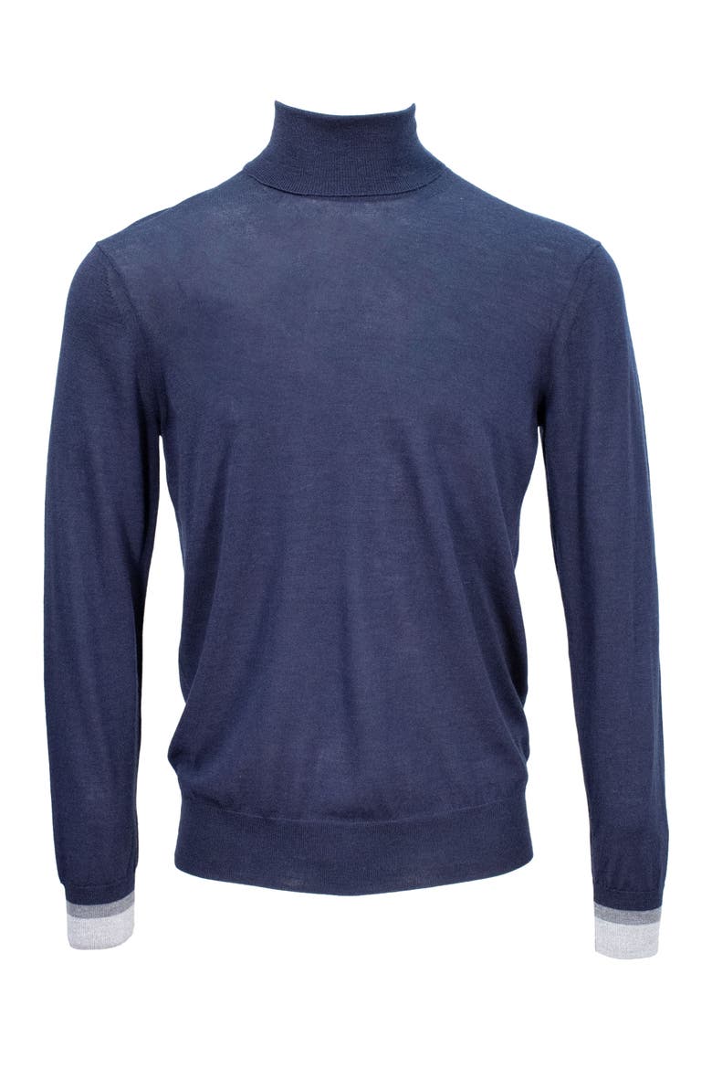 Ronald Merino Wool Turtleneck Sweater, Alternate, color, Navy
