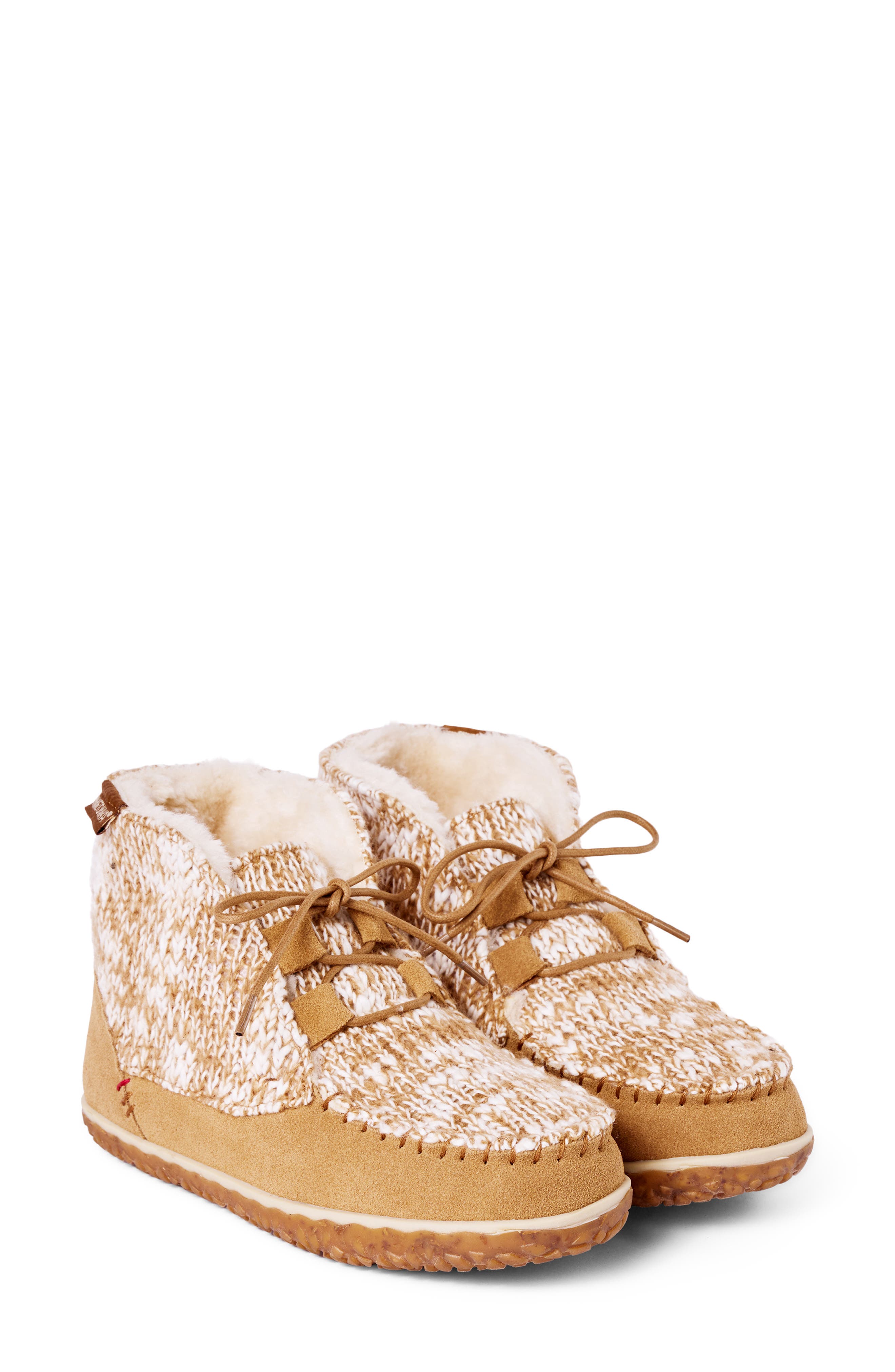 Torrey Faux Fur Lined Slipper Bootie, Alternate, color, CINNAMON MIX KNIT