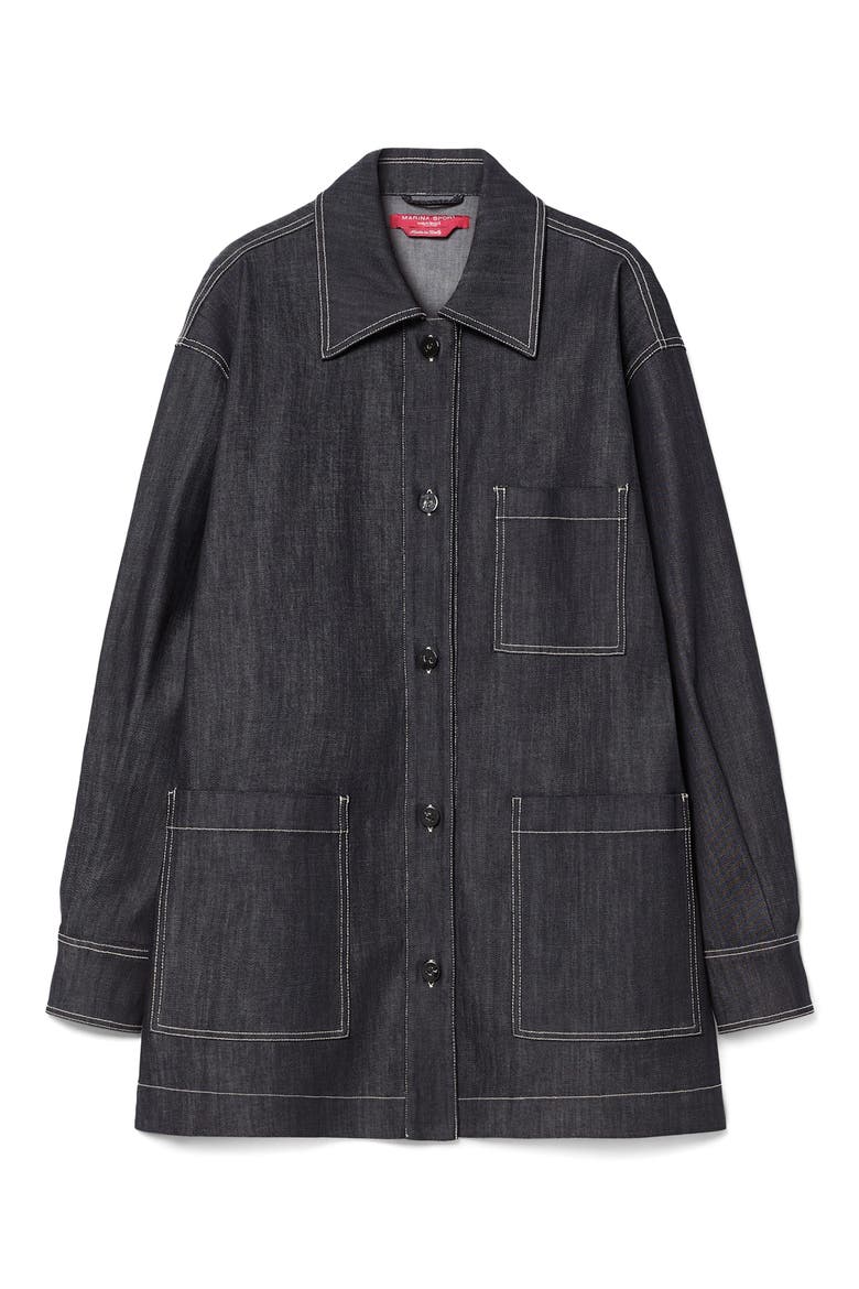 Charme Stretch Cotton Shirt Jacket, Alternate, color, NAVY