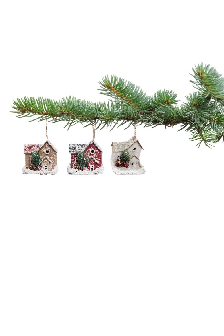 Snowy House A/3 Ornaments, Alternate, color, White