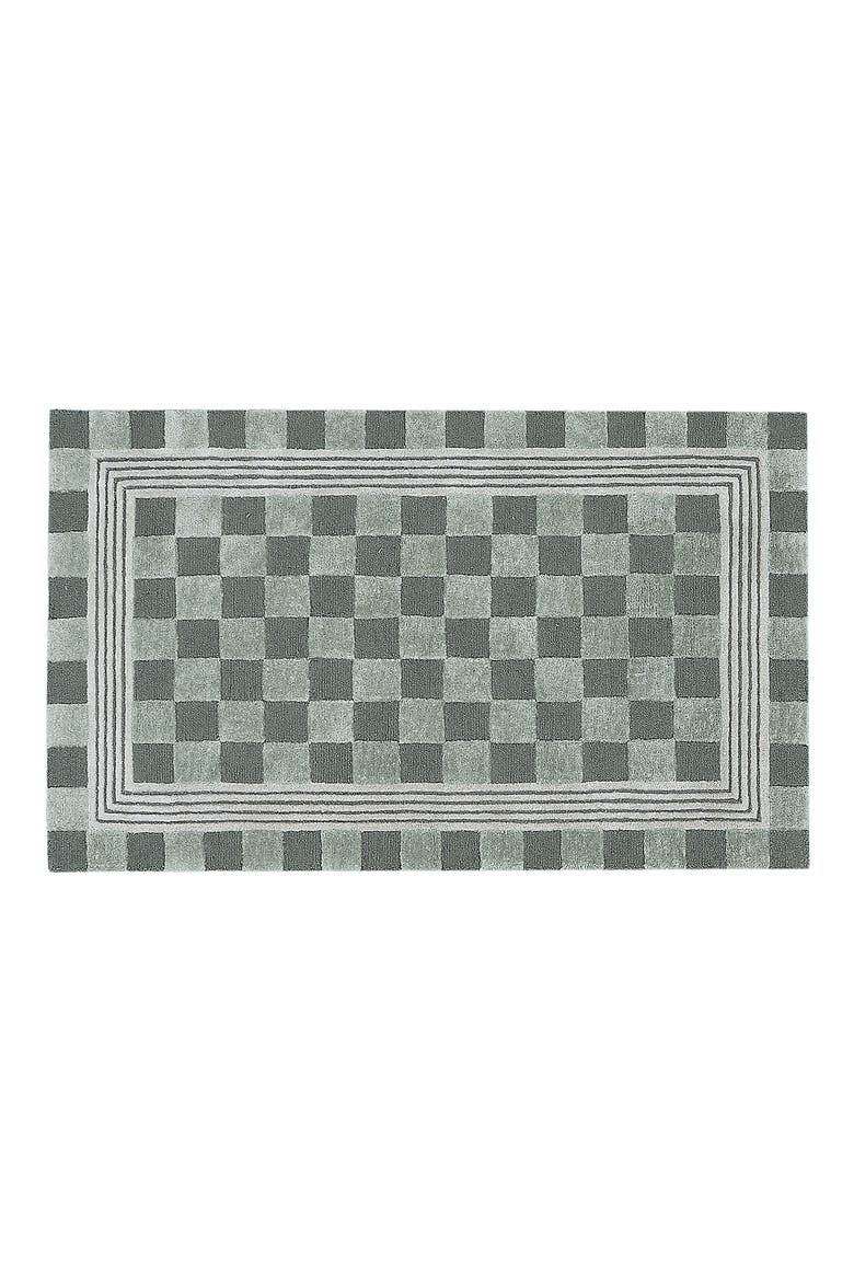 Sage Green Tonal Check Rug, Main, color, SAGE