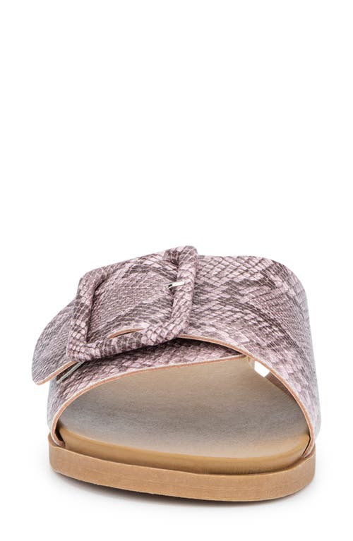 Olivia Miller Bendy Comfort Slide Sandal In Pink Snake