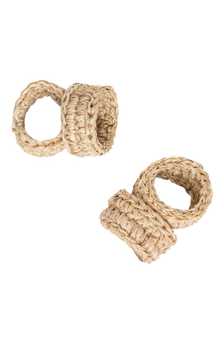 Tallo de Olivo Fique Spiral Napkin Rings Set of 4, Main, color, Natural