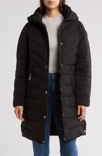 Michael Kors Hooded 450 Fill Power Longline Puffer Jacket