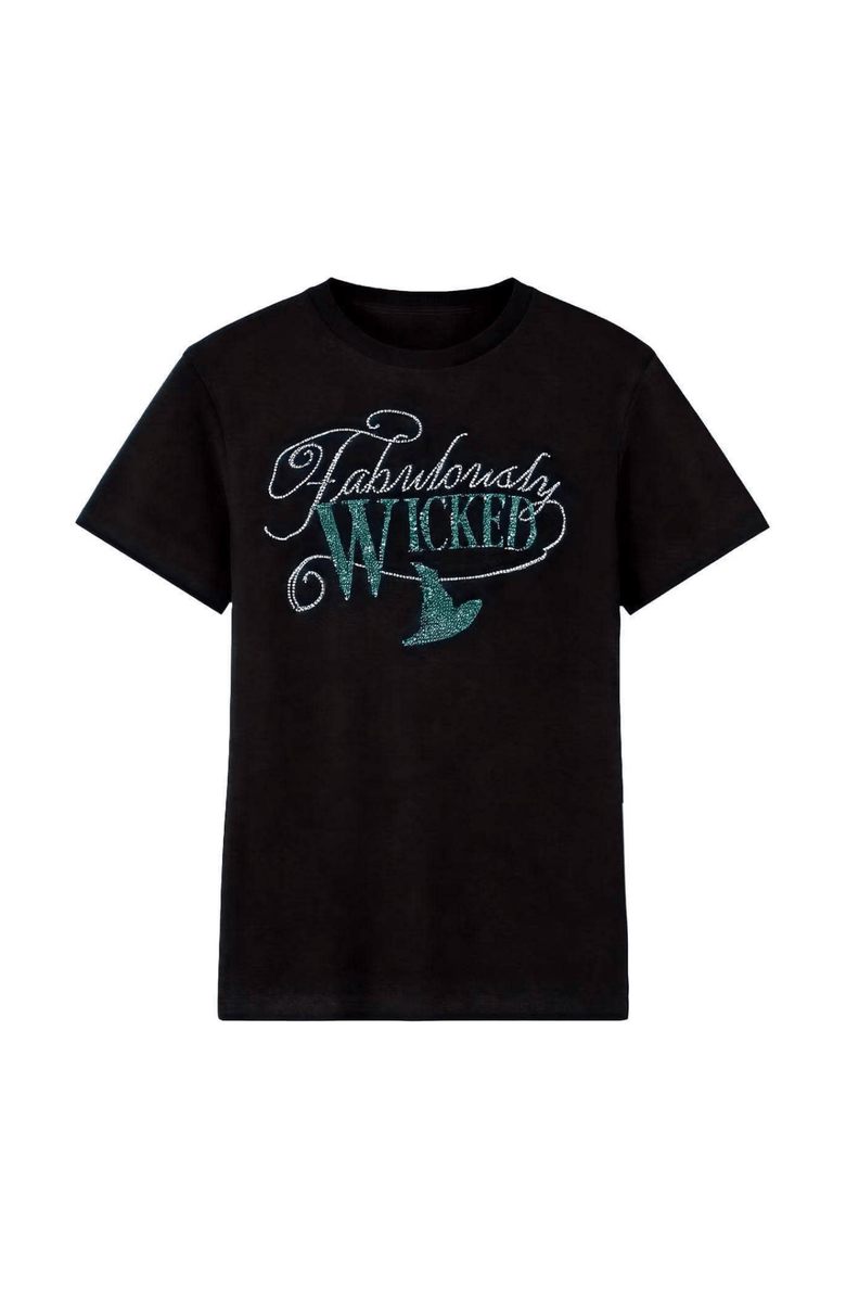 Lola + The Boys Fabulously Wicked Sparkle Tee, Main, color, Black