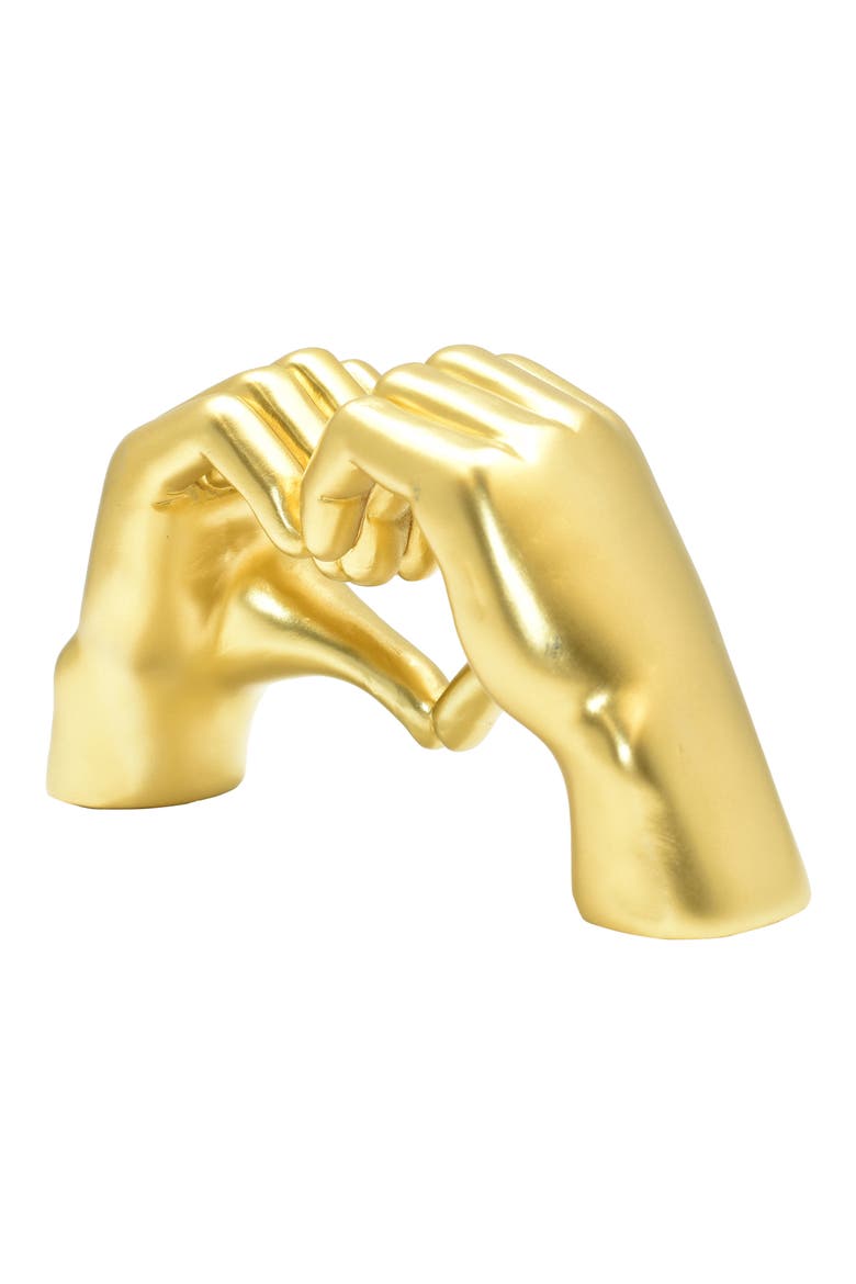 Heart Sign Hands Sculpture, Alternate, color, GOLD