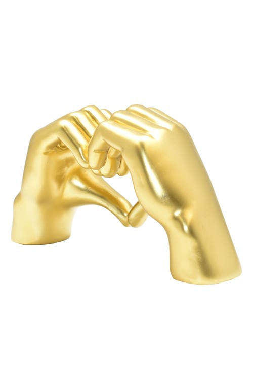 Shop Kinetic Heart Sign Hands Sculpture In Gold