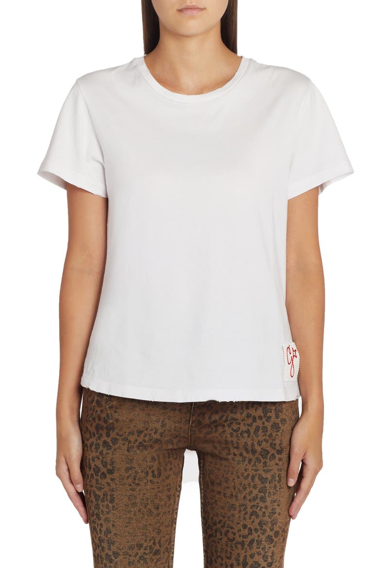 Distressed Slim Fit Cotton Jersey T-Shirt, Main, color, VINTAGE WHITE