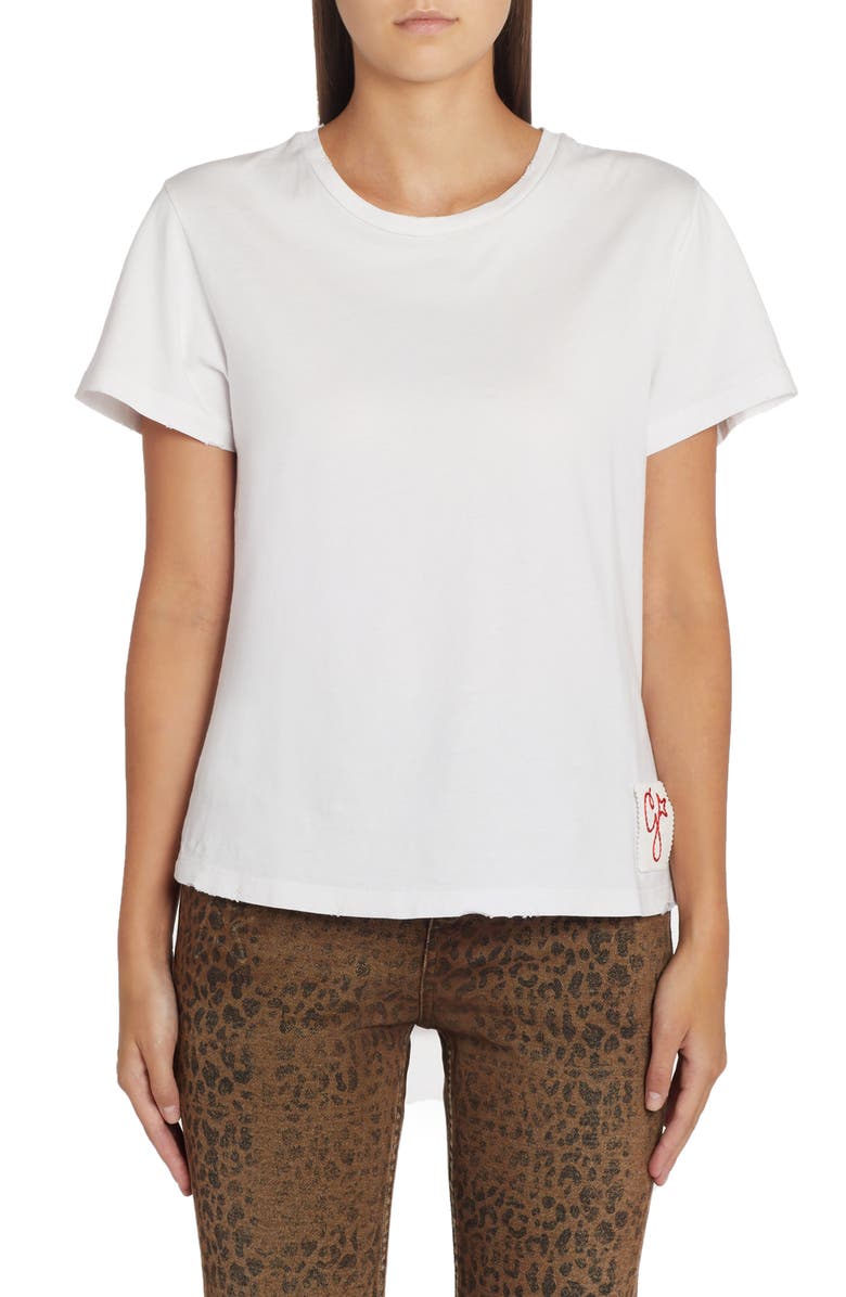 Golden Goose Distressed Slim Fit Cotton Jersey T-Shirt, Main, color, Vintage White