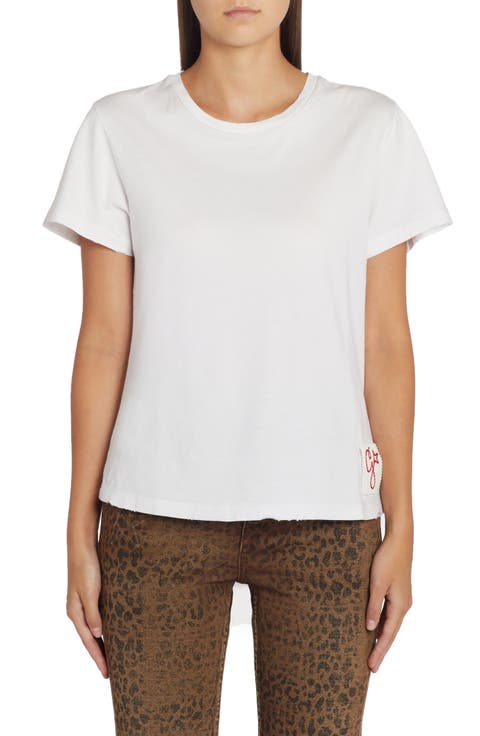 Distressed Slim Fit Cotton Jersey T-Shirt