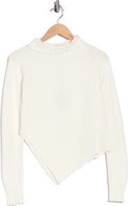 AREA STARS Ursula Asymmetric Hem Mock Neck Sweater