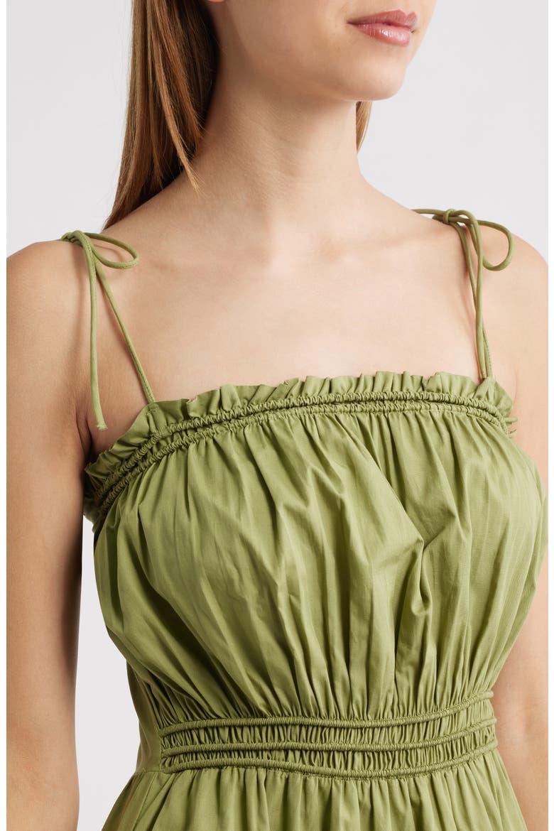 Cotton Poplin Midi Dress, Alternate, color, GREEN