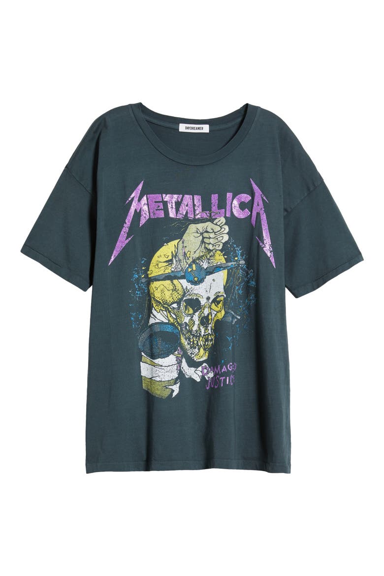 Metallica Damaged Justice Cotton Graphic T-Shirt, Alternate, color, VINTAGE BLACK