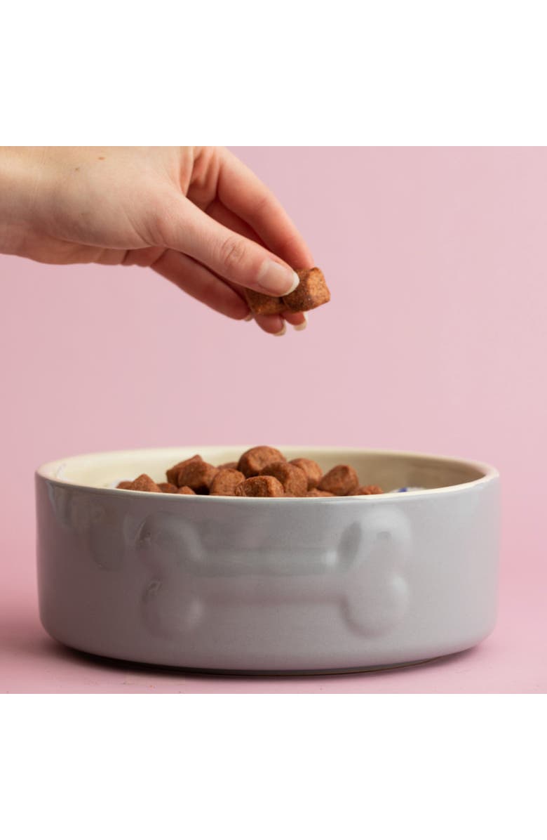 MASON CASH Embossed Bone Dog Bowl, 8 Inch, 50.7oz, Food and Water Dish, Alternate, color, Gray