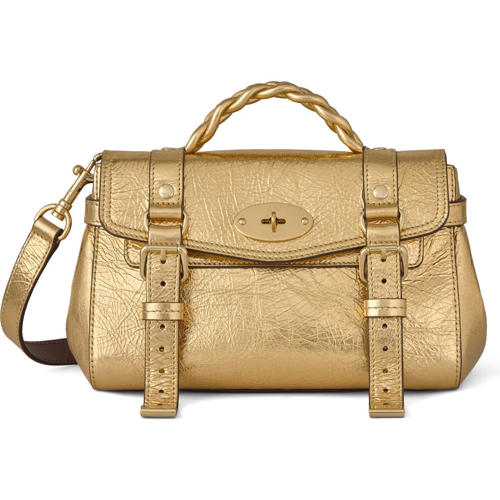 Mulberry Mini Alexa Metallic Leather Satchel