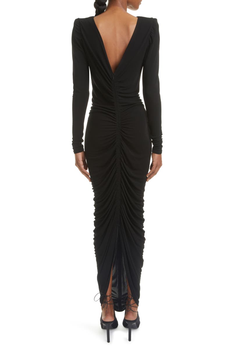 Givenchy Ruched Long Sleeve Crepe Gown, Alternate, color,