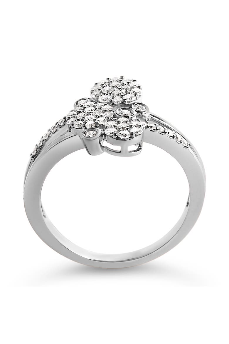 Silver 1/2 Cttw Diamond Scatter Composite Bypass Ring, Alternate, color, White