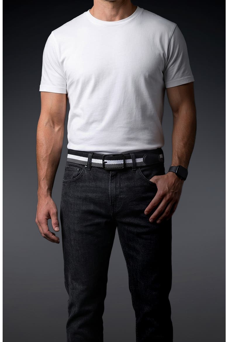 Reversable Stretch Woven Belt, Alternate, color, Tricolor (Black, Gray, White)
